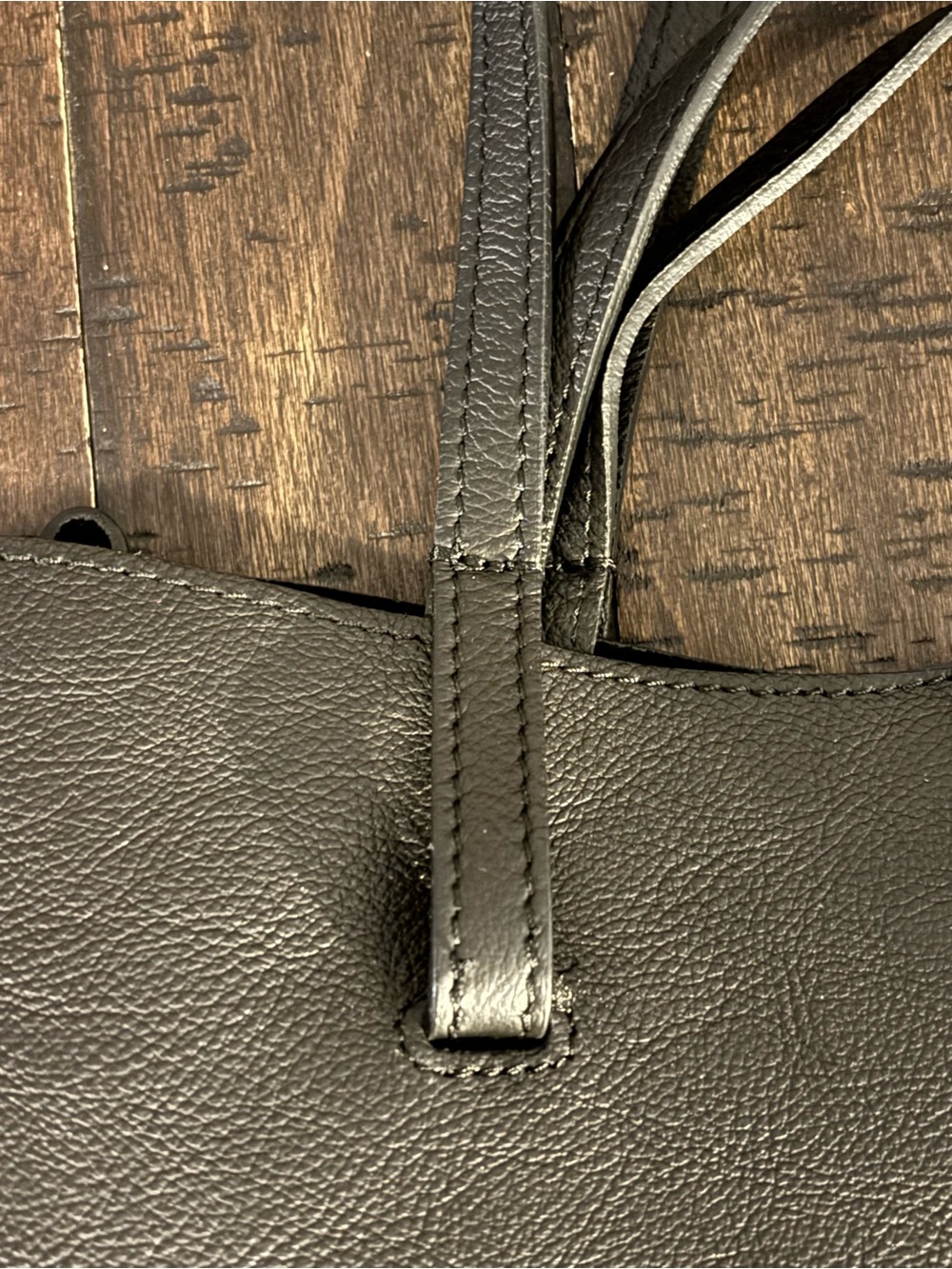 Black Leather Tote Bag Made in Italy - Picture 12 of 16